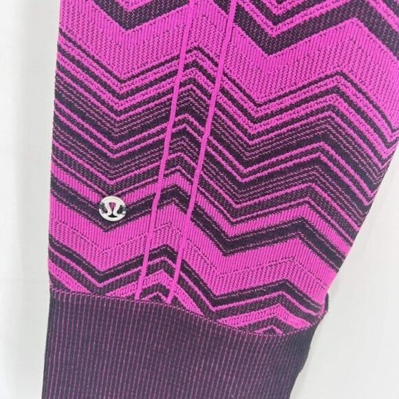 Lululemon Ebb To Street Pant Leggings Tight Heathered Regal Plum Size  6 Chevron - Picture 7 of 11